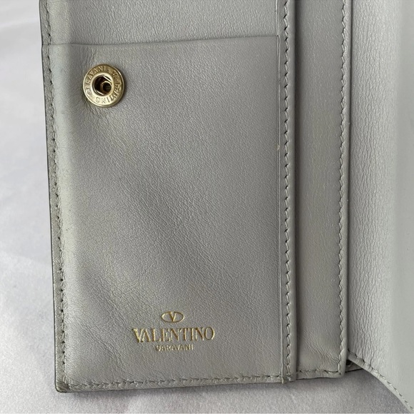 Valentino Garavani Rockstud Gray Smooth Leather Long Wallet. Authentic! - Picture 12 of 16